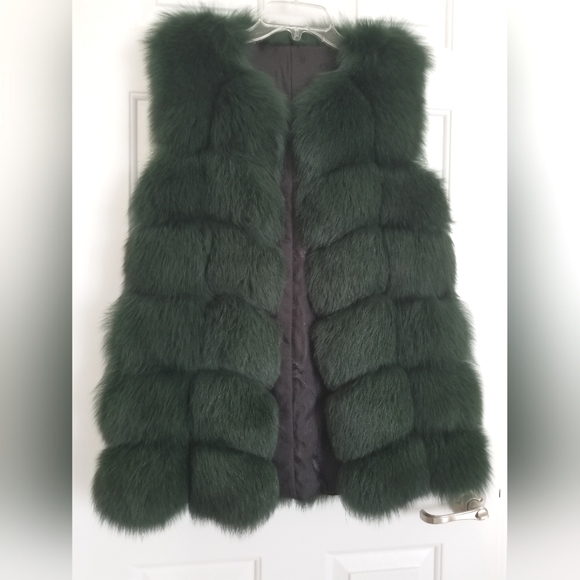 Fox Fur Vest Green - Picture 5 of 13